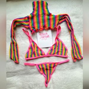 Rave Wonderland OS 3 piece rainbow mesh set